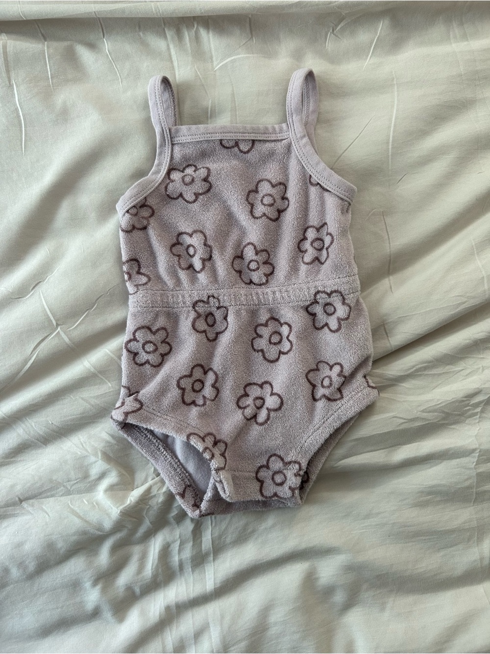 Quincy Mae Lavender Floral Terry One-Piece